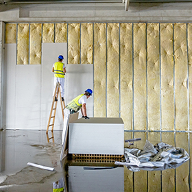 Zau Interiors gypsum partition, a stylish and functional way to divide office space